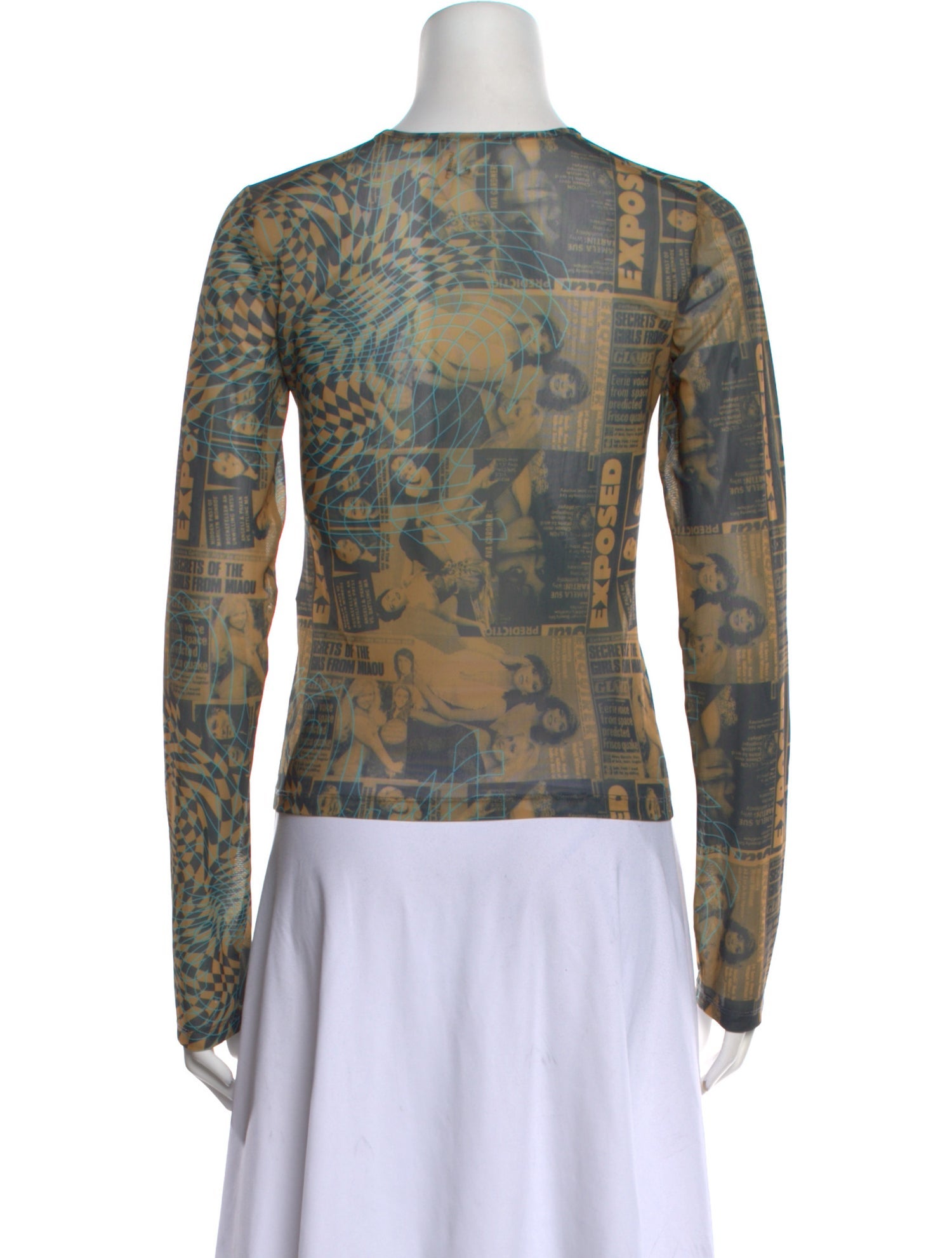 Miaou Printed Crew Neck Top